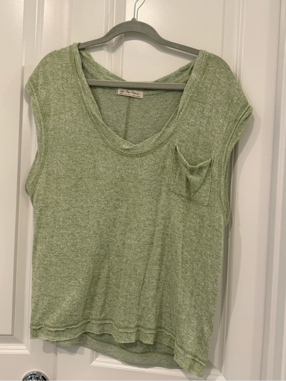 We The Free People Lime Green Heathered Courtney Hacci Muscle Tee Size Medium